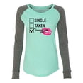 thumbnail image 1 of Involved with Wine Valentine's Day Women's Raglan Long Sleeve Shirt-Mint/Granite-XL, 1 of 4