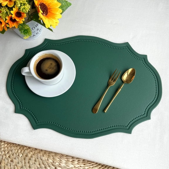 Inyahome 1/2/4PCS Leather Placemat Sets Dining Table Mat Coaster Individual Tableware Pad Modern Nordic Kitchen Accessories
