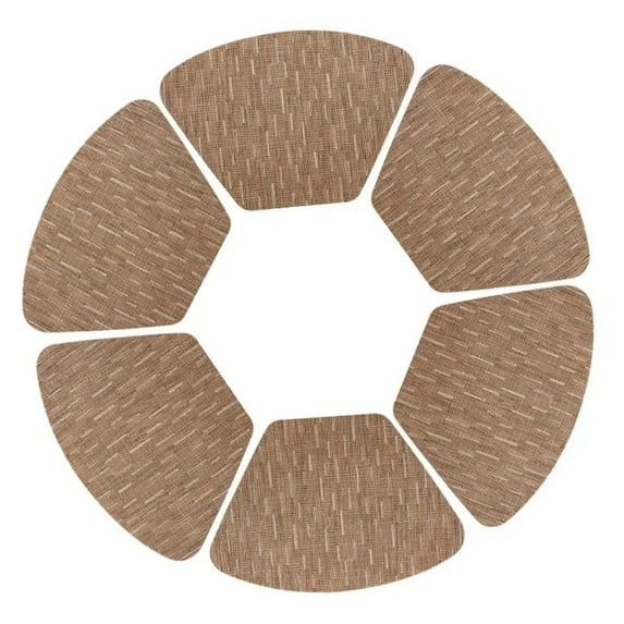 Inyahome Round Table Placemats Wedge Placemat Set of 1/4/6 Non Slip Heat Resistant Woven Vinyl Table Mats Indoor Outdoor