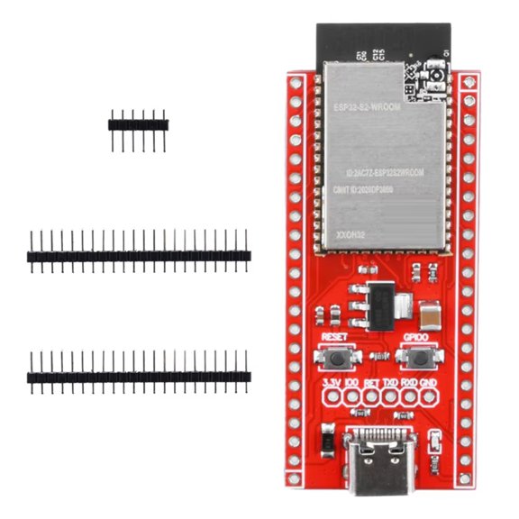 IoT -S2 Development Board with Module, 32-Bit MCU, WiFi 802.11b/g, UART SPI , 4MB Flash, 3.0-3.6V, Red PCB