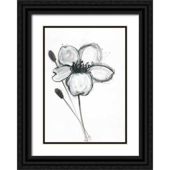 Ioco, Filippo 24x32 Black Ornate Wood Framed with Double Matting Museum Art Print Titled - Snow Blossom 1