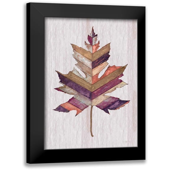 Ioco, Fillippo 11x14 Black Modern Framed Museum Art Print Titled - Wood Inlay Leaf 3