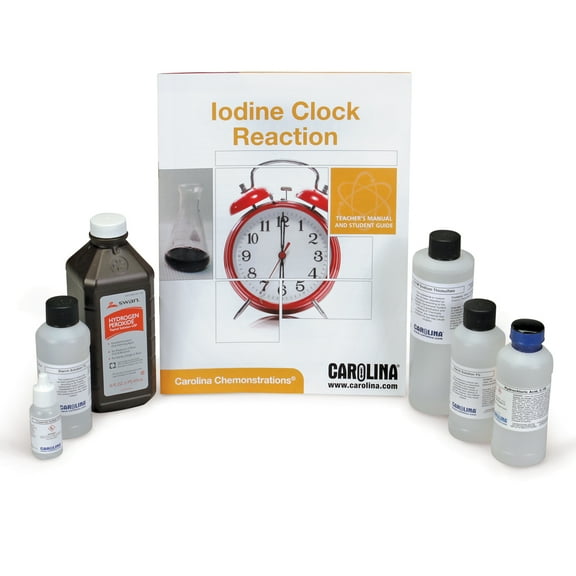 Iodine Clock Reaction Kit, 3-D Instruction For Observing The Effect Of Temperature, Concentration And Catalyst Affect Solution Colors.