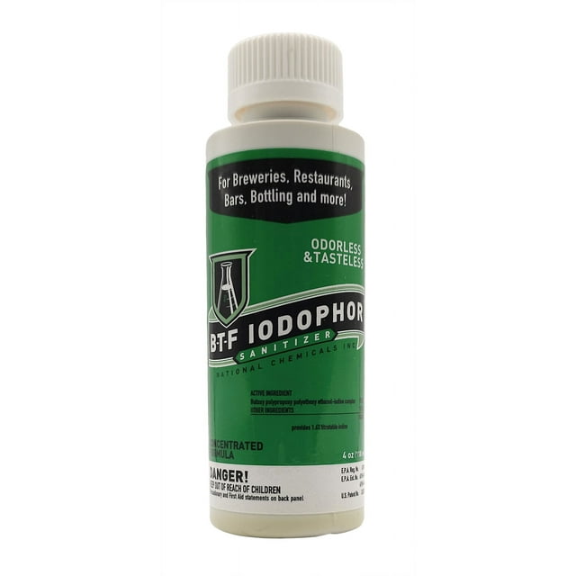 Iodophor Sanitizer for Brewing or Wine Making 4oz Bottle of Iodine Disinfectant Clean Solution