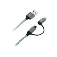 thumbnail image 1 of Iogear DuoLinq 2-in-1 Charge & Sync Cable - Space Gray - Lightning/USB, 1 of 4