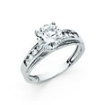 thumbnail image 1 of Ioka -14K Solid White Gold 1.5 Ct Round Cut CZ Solitaire Women's 2.5MM Engagement Wedding Ring - size 7.5, 1 of 3