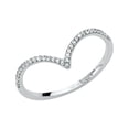 thumbnail image 1 of Ioka -14K Solid White Gold CZ V Shape Stackable Trendy Women's Ring, 1 of 3