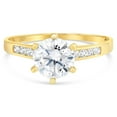 thumbnail image 1 of Ioka - 14K Solid Yellow Gold 1 Ct. Round Solitaire CZ Engagement Ring - Size 7.5, 1 of 7