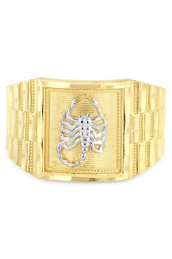 - 14K Solid Yellow Gold 14MM Scorpion Men's Ring - Size 9.5