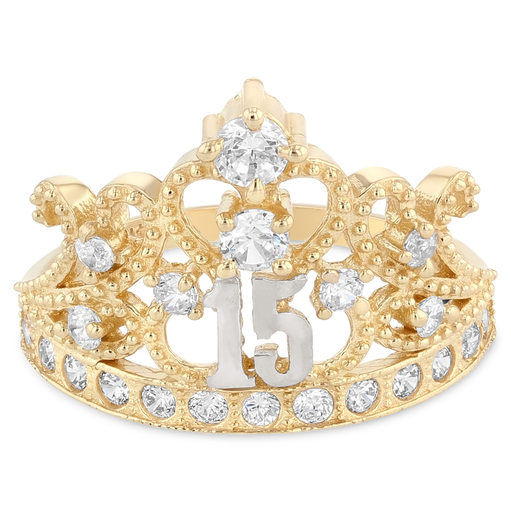 Crown quinceanera rings deals