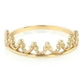 thumbnail image 1 of Ioka -14K Solid Yellow Gold Princess Crown OR Tiara Stackable Band Ring - size 9, 1 of 3