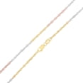thumbnail image 1 of Ioka - 14K Tri Color Solid Gold 1.5mm Singapore Chain Necklace with Lobster Clasp - 16", 1 of 5