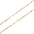 thumbnail image 1 of Ioka - 14K Tri Color Solid Gold 2.6mm Valentino Star Diamond Cut Chain Bracelet with Lobster Clasp - 7", 1 of 5