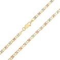 thumbnail image 1 of Ioka - 14K Tri Color Solid Gold 3.3mm Valentino Star Diamond Cut Chain Necklace with Lobster Clasp - 20", 1 of 6