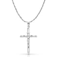 thumbnail image 1 of Ioka-14K White Gold Crucifix Cross Pendant with 2mm Rope Chain Chain Necklace - 24", 1 of 6