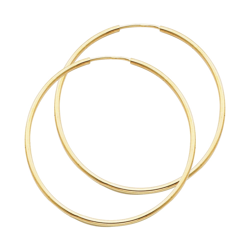 Ioka - 14K Yellow Gold 1.5mm Thickness Hoop Endless Earrings