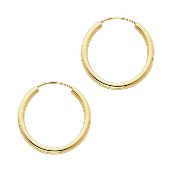 Ioka - 14K Yellow Gold 2mm Thickness Hoop Endless Earrings