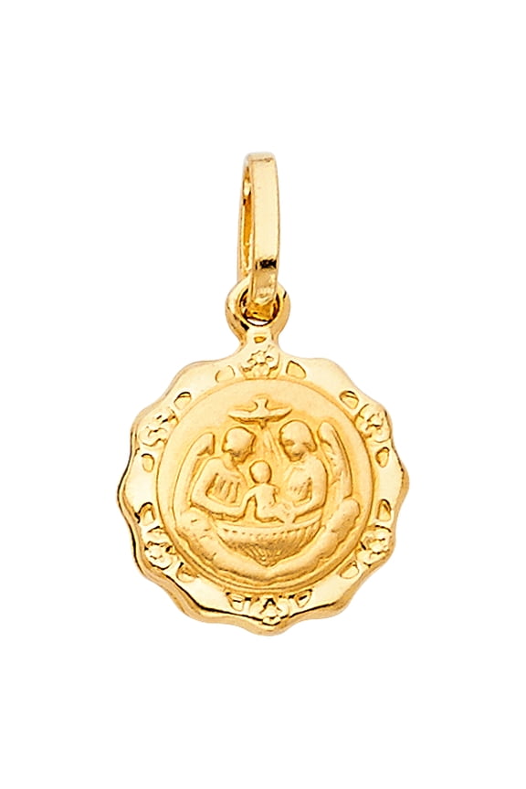 -14K Yellow Gold Baptism Religious Charm Pendant For Necklace or Chain