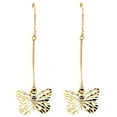 thumbnail image 1 of Ioka - 14K Yellow Gold Butterfly Hanging Earrings with Hook, 1 of 2