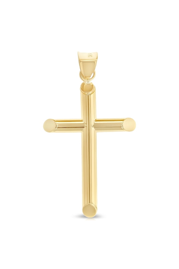 -14K Yellow Gold Classic Cross Religious Charm Pendant For Necklace or Chain