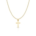 thumbnail image 1 of Ioka-14K Yellow Gold Cross Charm Pendant with 0.9mm Wheat Chain Necklace - 18", 1 of 6