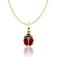 thumbnail image 1 of Ioka-14K Yellow Gold Lady Bug Colored Enamel Lucky Charm Pendant with 0.6mm Box Chain Necklace - 22", 1 of 6