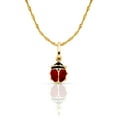 thumbnail image 1 of Ioka-14K Yellow Gold Lady Bug Colored Enamel Lucky Charm Pendant with 0.9mm Singapore Chain Necklace - 22", 1 of 8