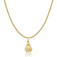 thumbnail image 1 of Ioka-14K Yellow Gold Plain Buddha Charm Pendant with 1.1mm Wheat Chain Necklace - 22", 1 of 6