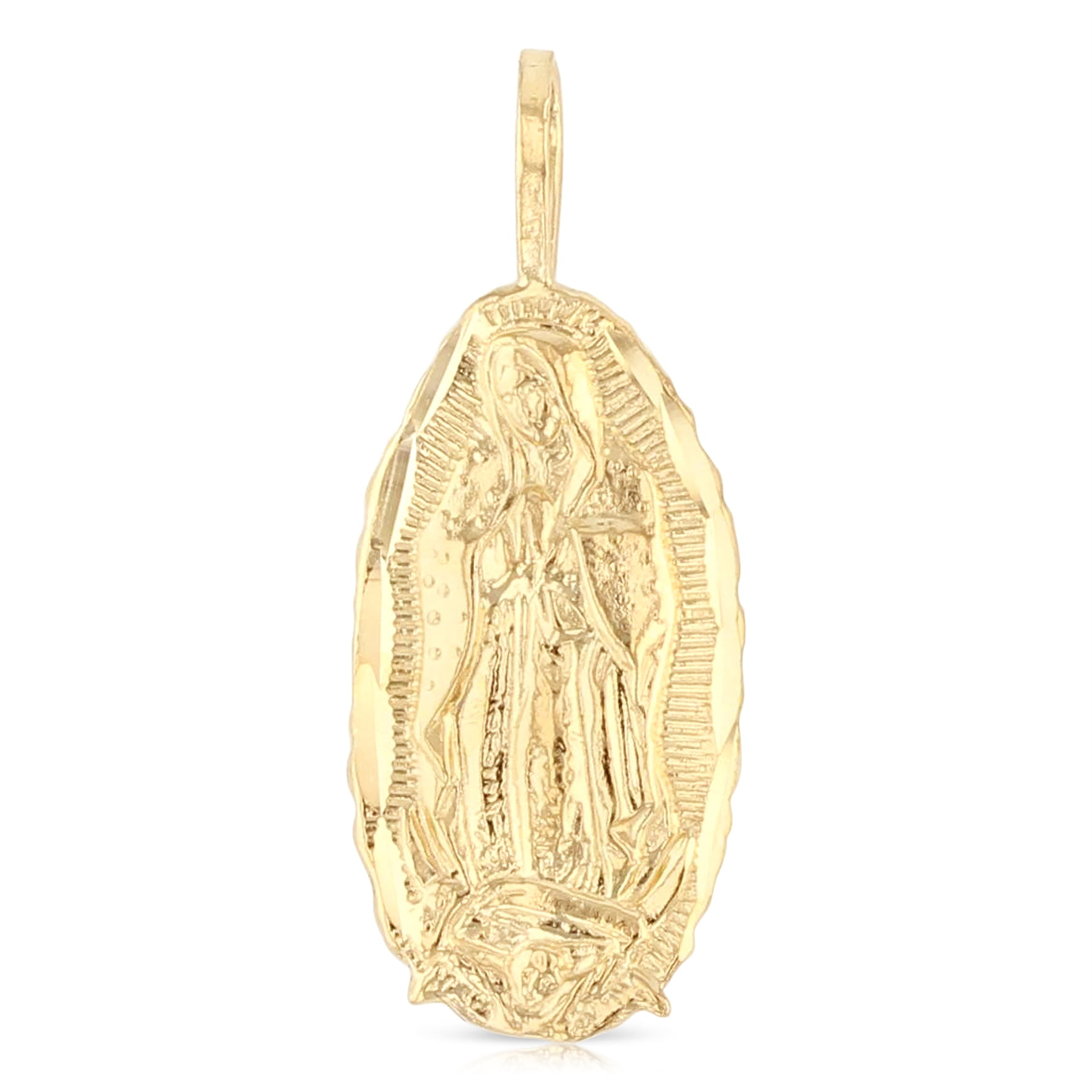Ioka-14K Yellow Gold Religious Our Lady of Guadalupe Charm Pendant For ...