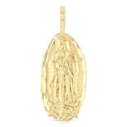 IOKA -14K Yellow Gold Religious Our Lady of Guadalupe Charm Pendant For Necklace or Chain