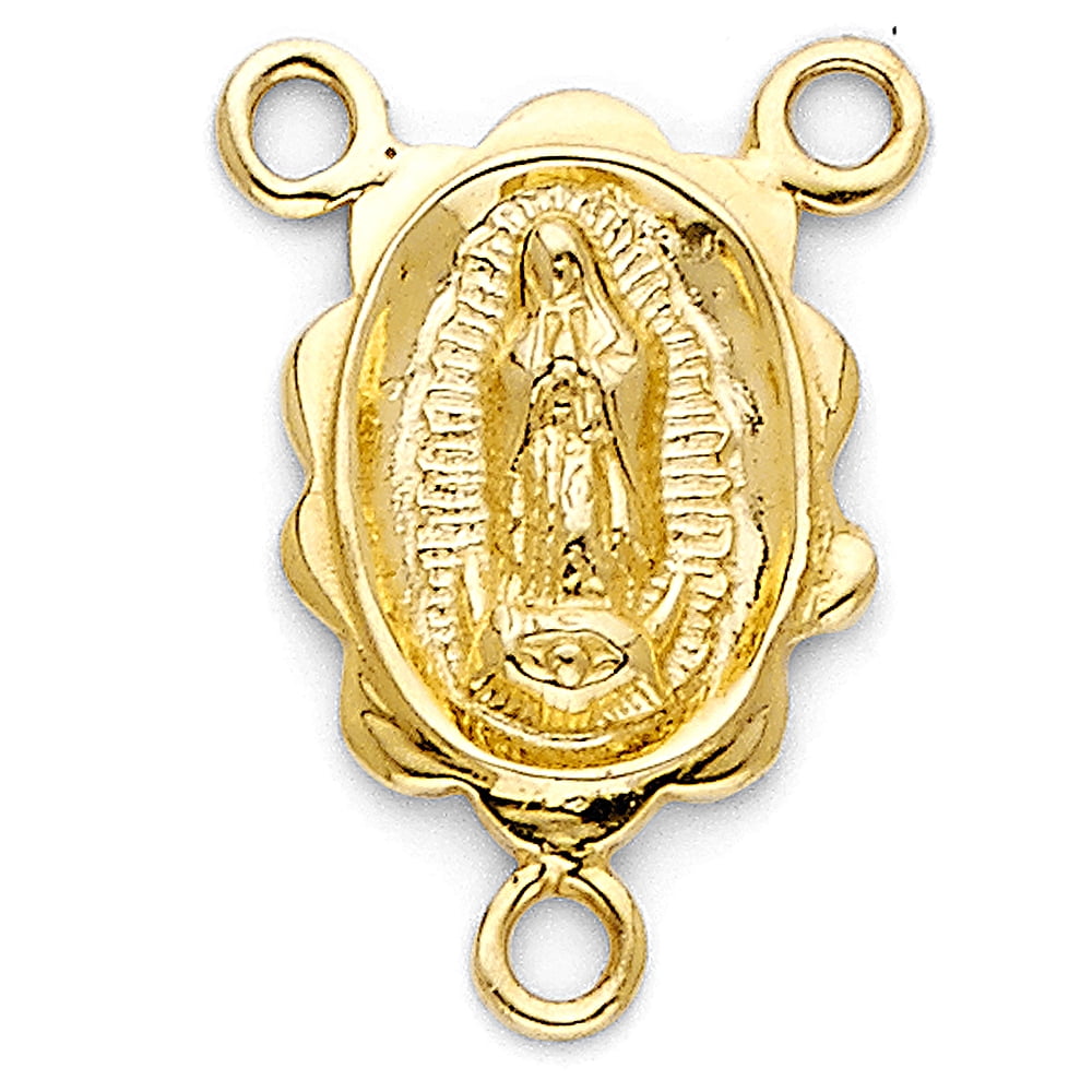 Ioka - 14K Yellow Gold Religious Our Lady of Guadalupe Medal For ...