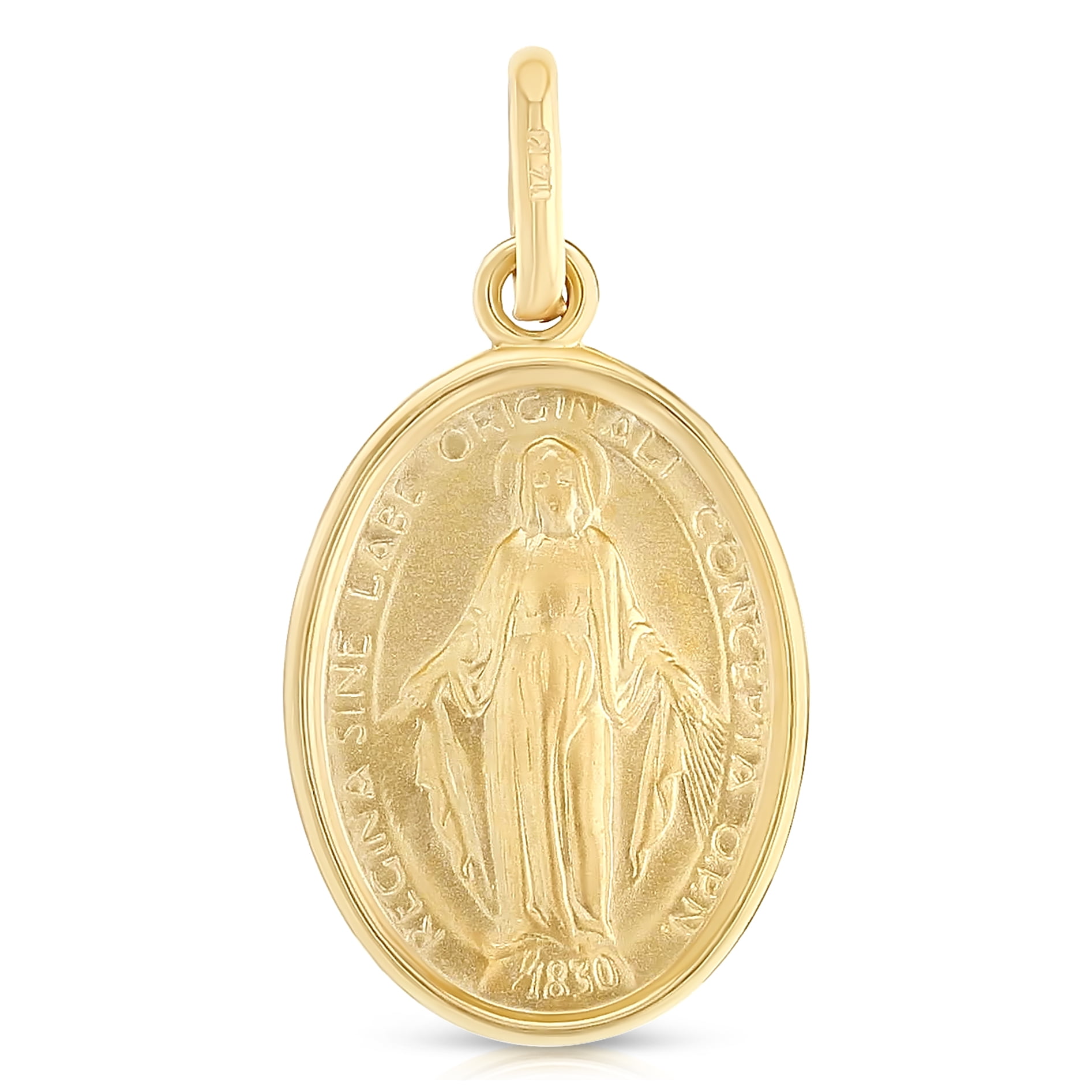 Ioka-14K Yellow Gold Religious Virgin Mary Miraculous Medal - Walmart.com