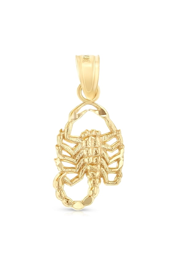 -14K Yellow Gold Scorpion Charm Pendant For Necklace or Chain