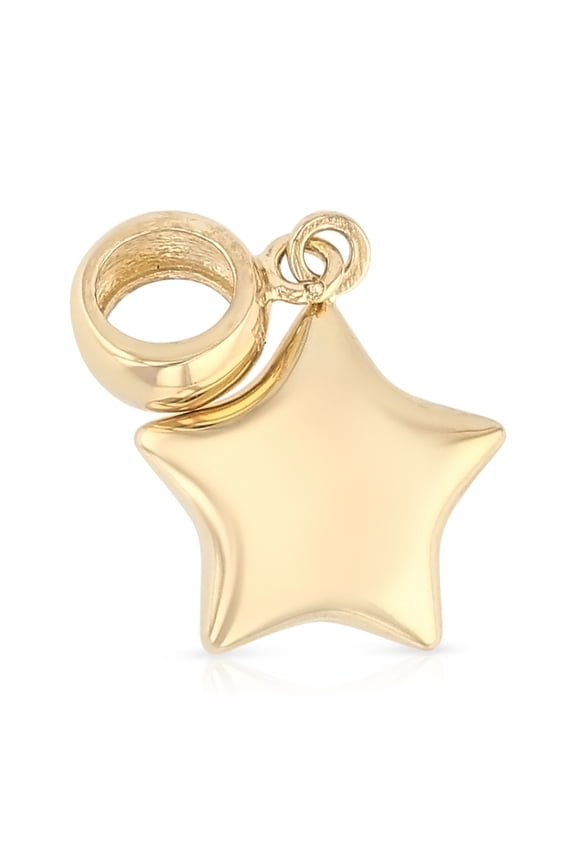 - 14K Yellow Gold Star Charm Pendant Mix and Match For Bracelet or Necklace or Chain