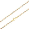 thumbnail image 1 of Ioka - 14K Yellow Solid Gold 3mm Flat Valentino Star Diamond Cut Chain Necklace with Spring Ring Clasp - 16", 1 of 5