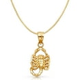thumbnail image 1 of Ioka-14K Yellow Solid Gold Scorpion Charm Pendant with 1mm Box Chain Necklace - 22", 1 of 6