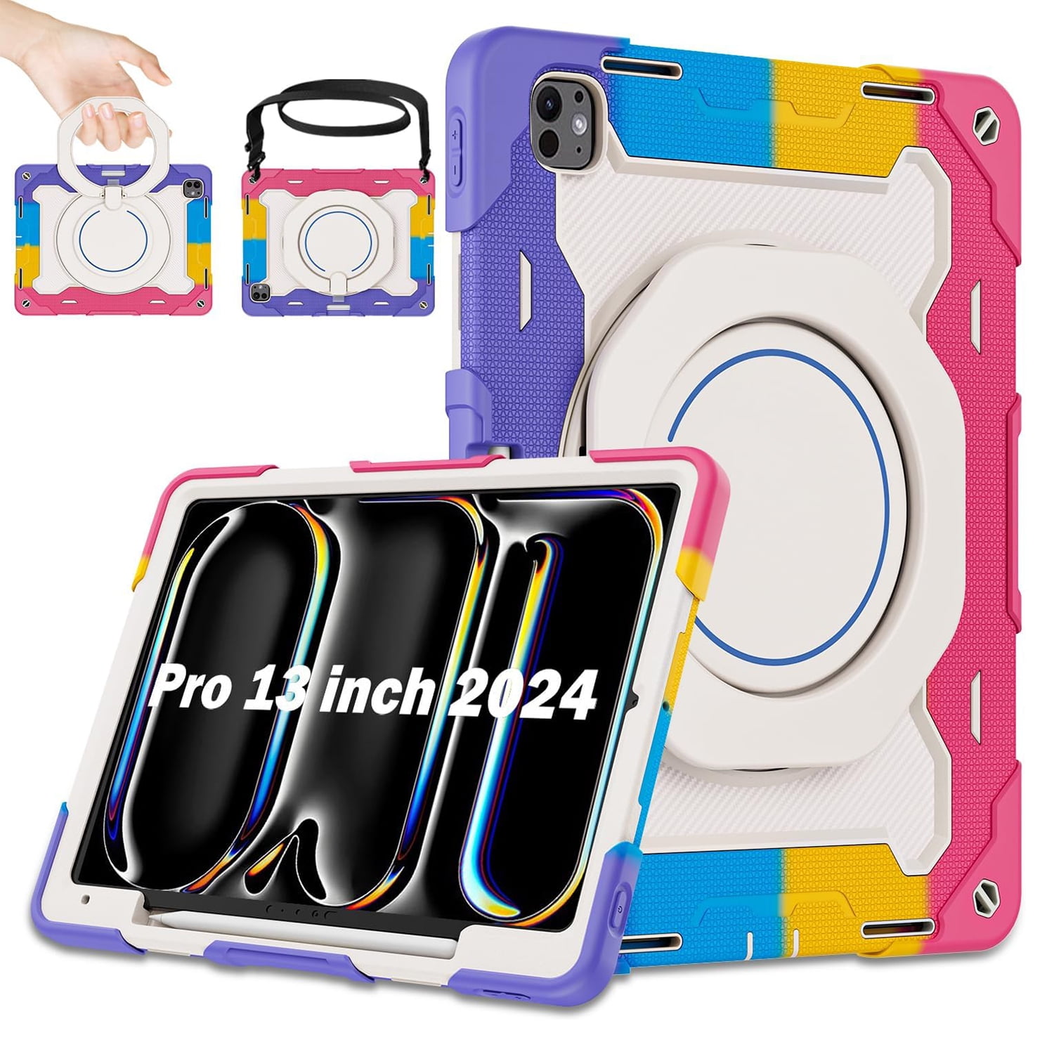 Iokmax Case for Ipad Pro 13 M4 2024 with HD Screen Protector & Shoulder