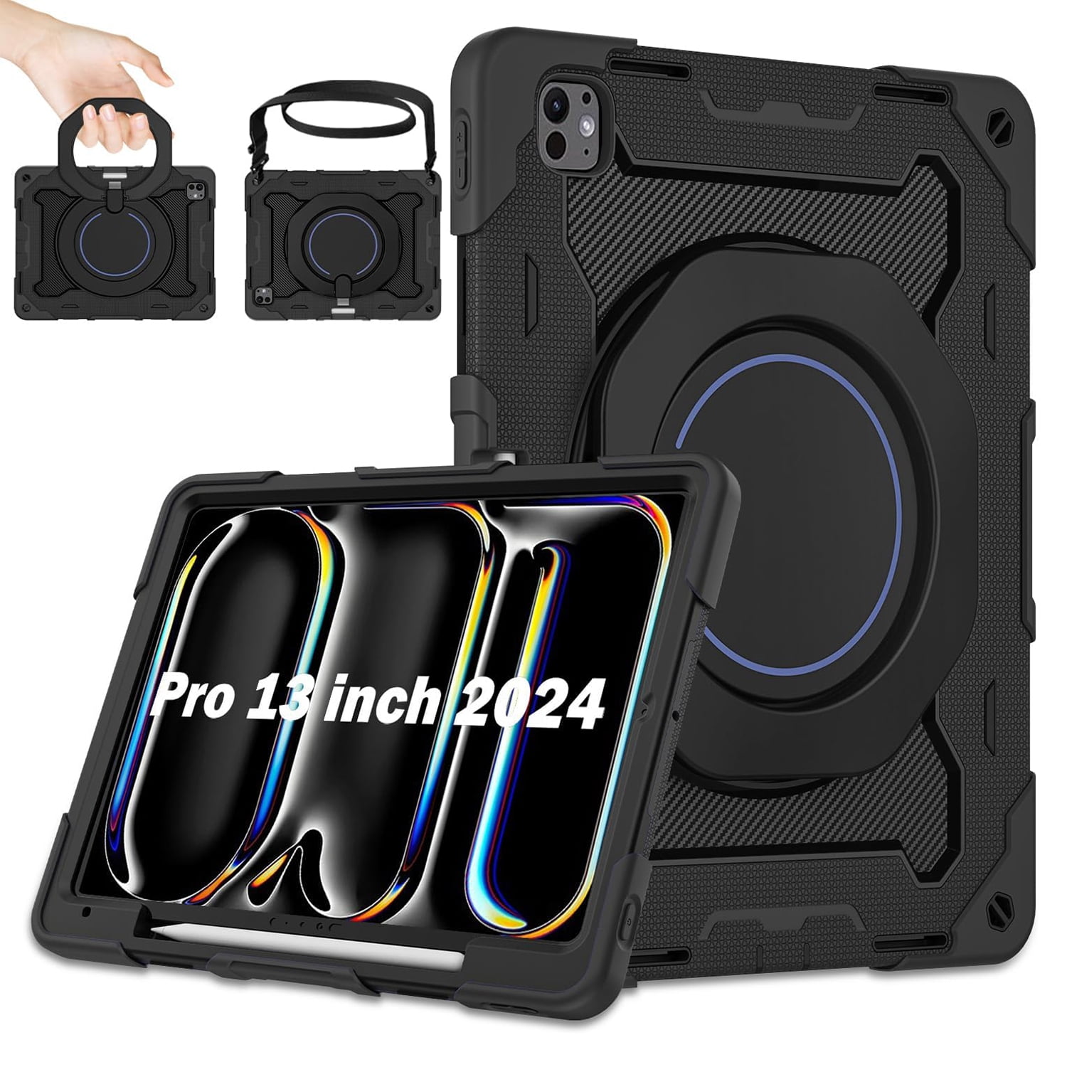 Iokmax Case for Ipad Pro 13 M4 2024 with HD Screen Protector & Shoulder