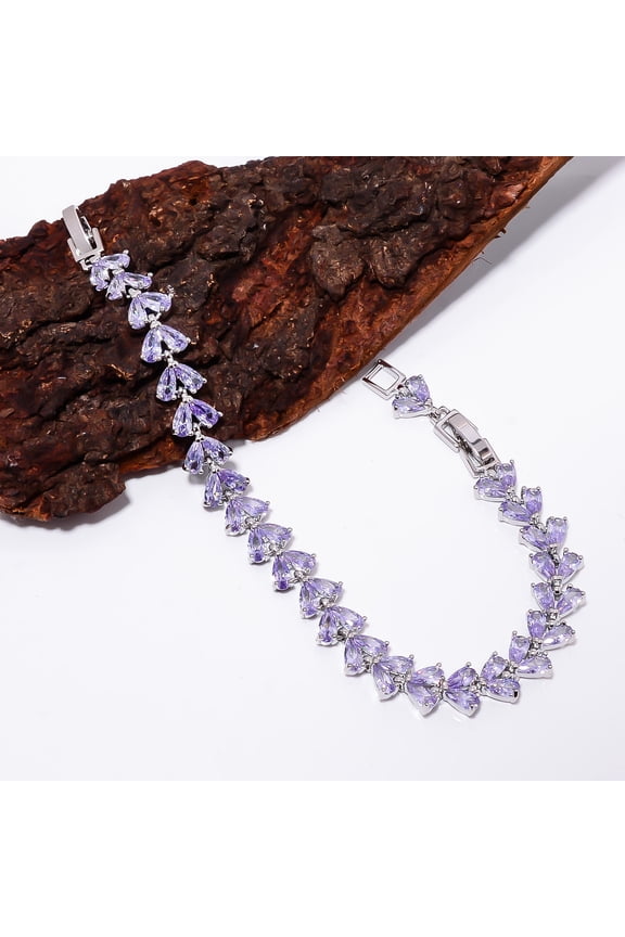 Iolite 925 Sterling Silver Adjustable Tennis Bracelet 7-8" B13145, Iolite Bracelet, Vivid Blue Bracelet, Pear Bracelet