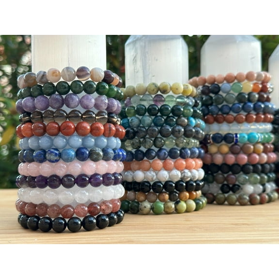 Iolite Crystal Bead Bracelet 5-9mm, Genuine Iolite Stretch Gemstone Bracelet, Gift for Men & Women