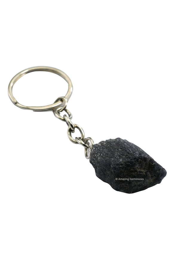 Iolite Crystal Car Key Holder, Raw Crystal Keychain