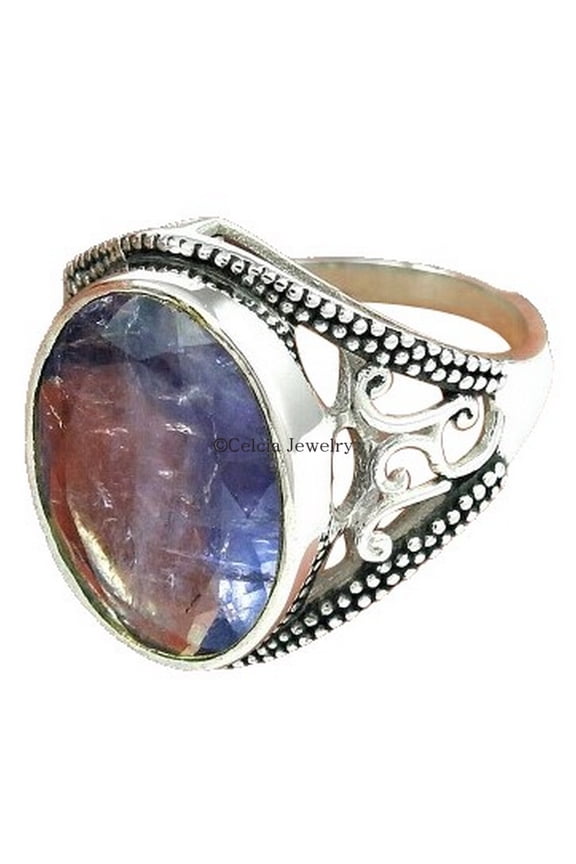 Iolite Gemstone Womens Ring, Promise Ring, Proposal Ring, Bridal Shower Gifts, Friendship Gift, Bridesmaid Gifts, Bohemian Ring, Attractive jewelry, Mothers Day Gifts (iolite, Size 7)