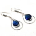 thumbnail image 1 of Iolite Pear Shape Drop Dangle Gemstone Thanksgiving Gift Jewelry Earrings 1.70", 1 of 3