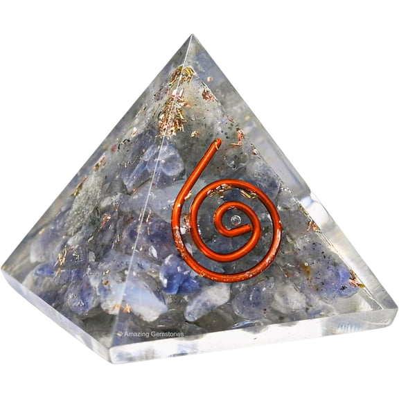 Iolite Small Orgone Pyramid 35 mm