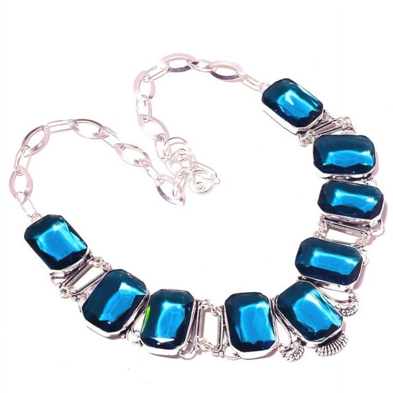 Iolite Vintage Style Gemstone Handmade Ethnic Gifted Necklace Jewelry 18" SA 797
