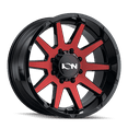 thumbnail image 1 of Ion 143 20X9 8X170 18Et 125.2Cb Gloss Black/Red Machined, 1 of 3