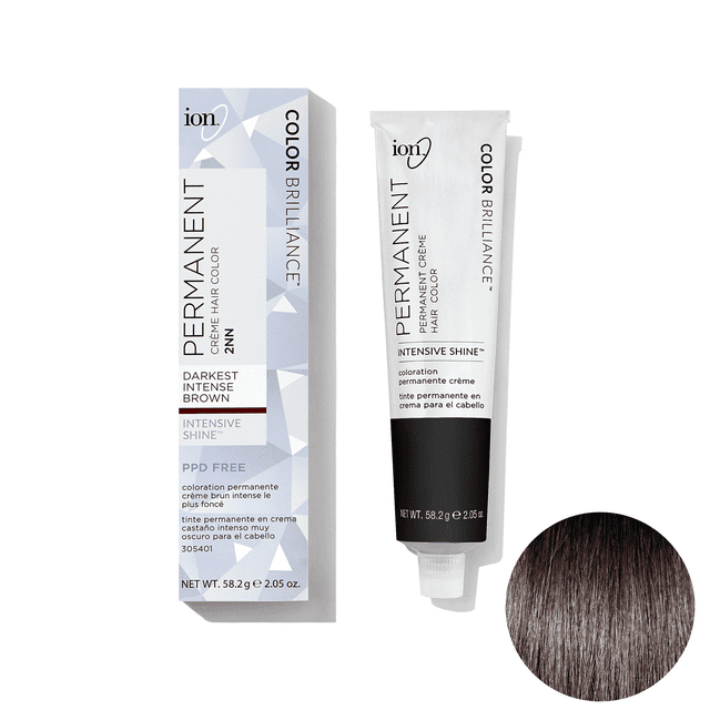 Ion 2NN Darkest Intense Brown Permanent Creme Hair Color 2NN Darkest