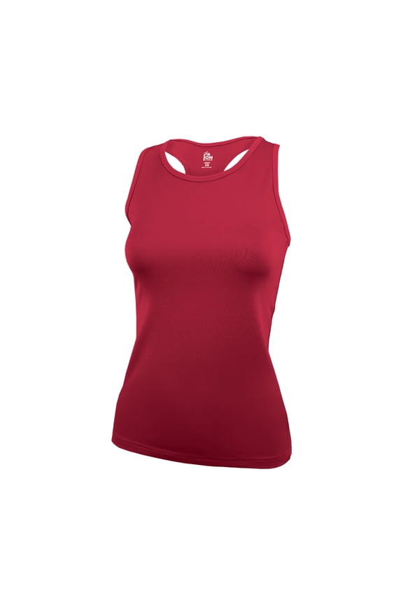 Aspire Tank Top for Women and Girls - Basic Fitted Racerback (2X, Red)