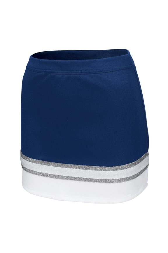 League Celebration Skirt – Girls’ Cheer Uniform Skirt for Practice, Sideline, Pep Rallies, and Competition (Youth Sizes) (Navy, YM)