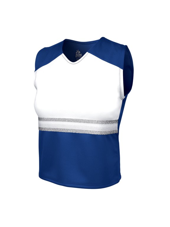 League Ovation Shell Top - Girl's Cheer Uniform Shirt (Youth Sizes) (Royal, YM)